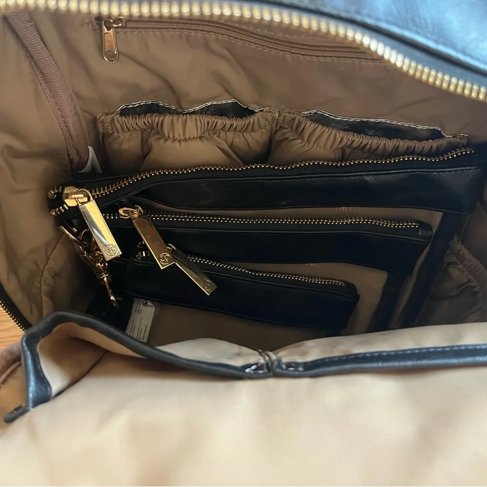 Black Diaper Bag w/ Gold Zippers